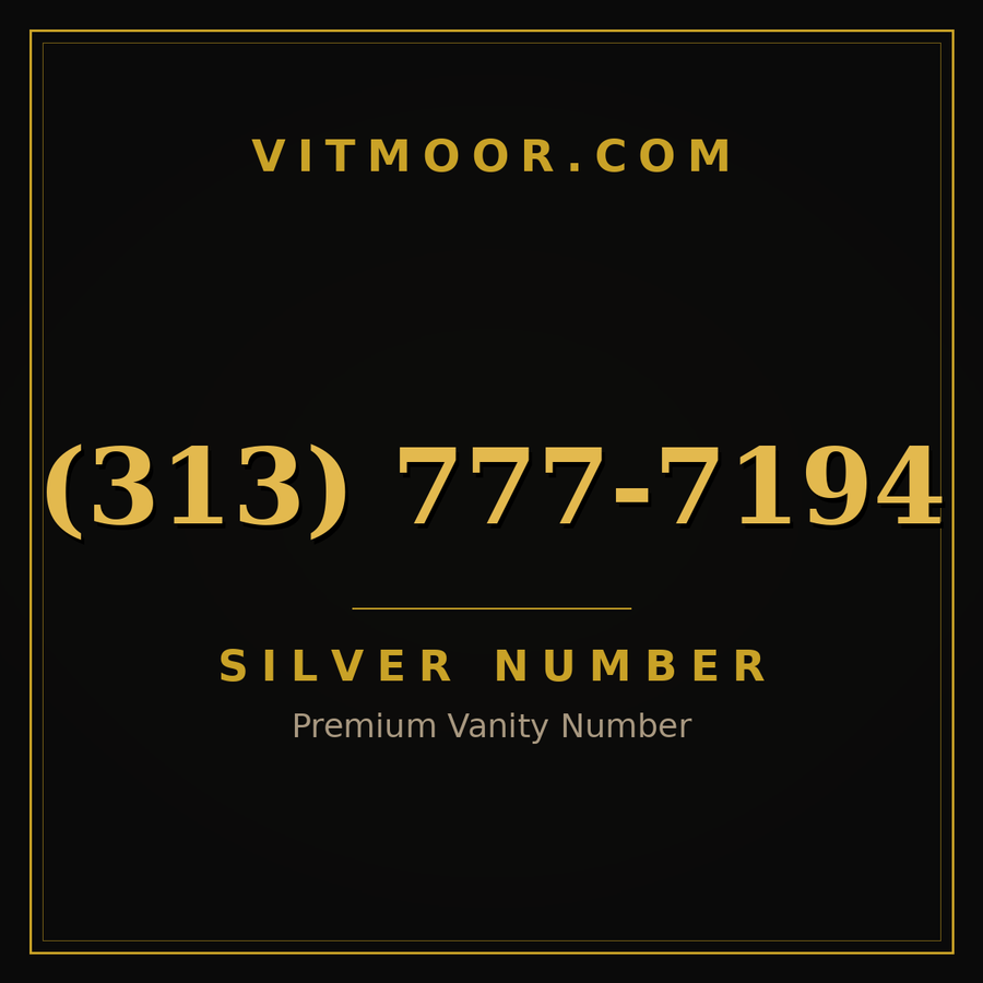 VITMOOR Silver premium number (313) 777-7194