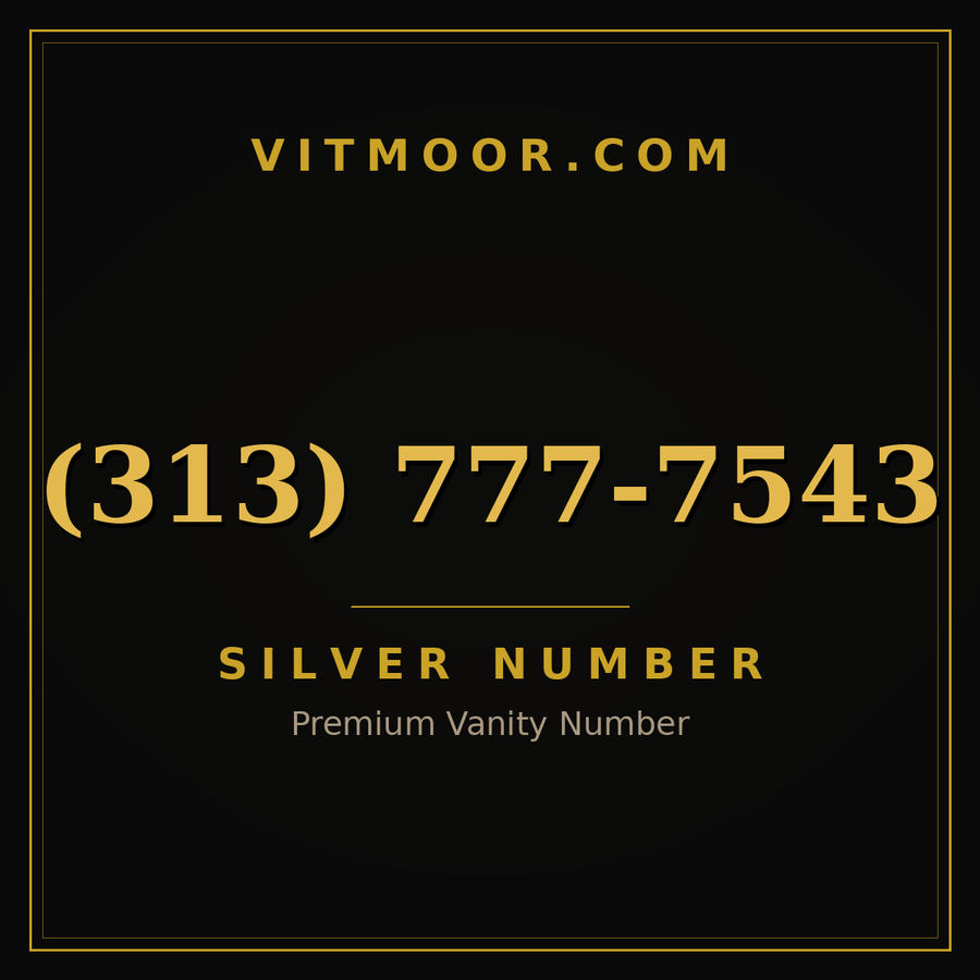 VITMOOR Silver premium number (313) 777-7543