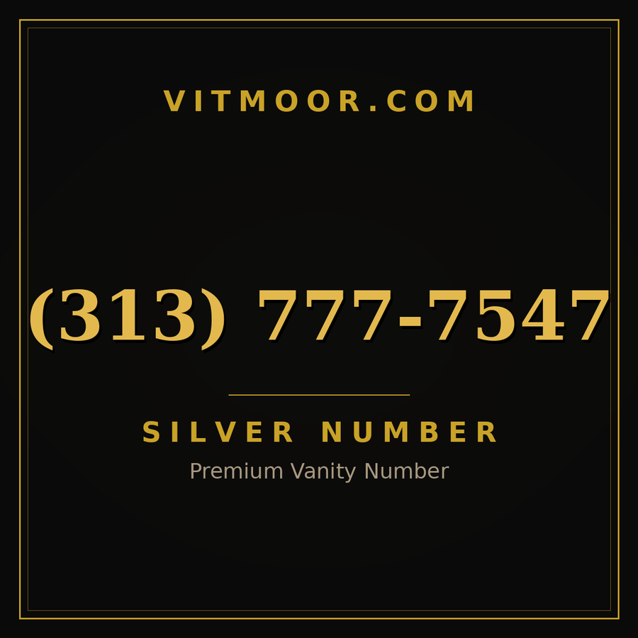 VITMOOR Silver premium number (313) 777-7547