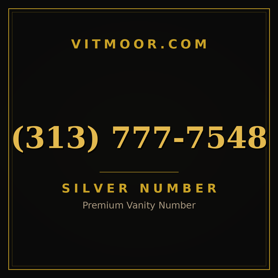 VITMOOR Silver premium number (313) 777-7548
