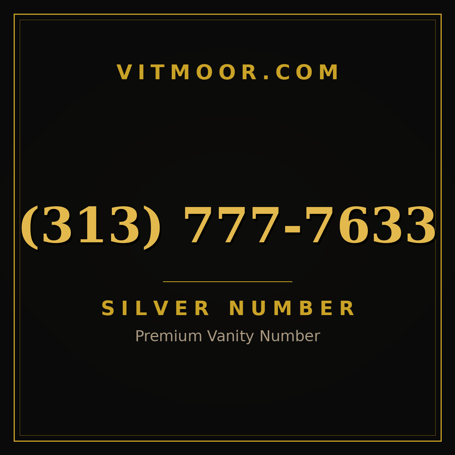 VITMOOR Silver premium number (313) 777-7633