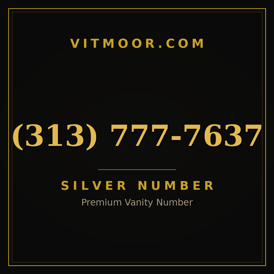 VITMOOR Silver premium number (313) 777-7637