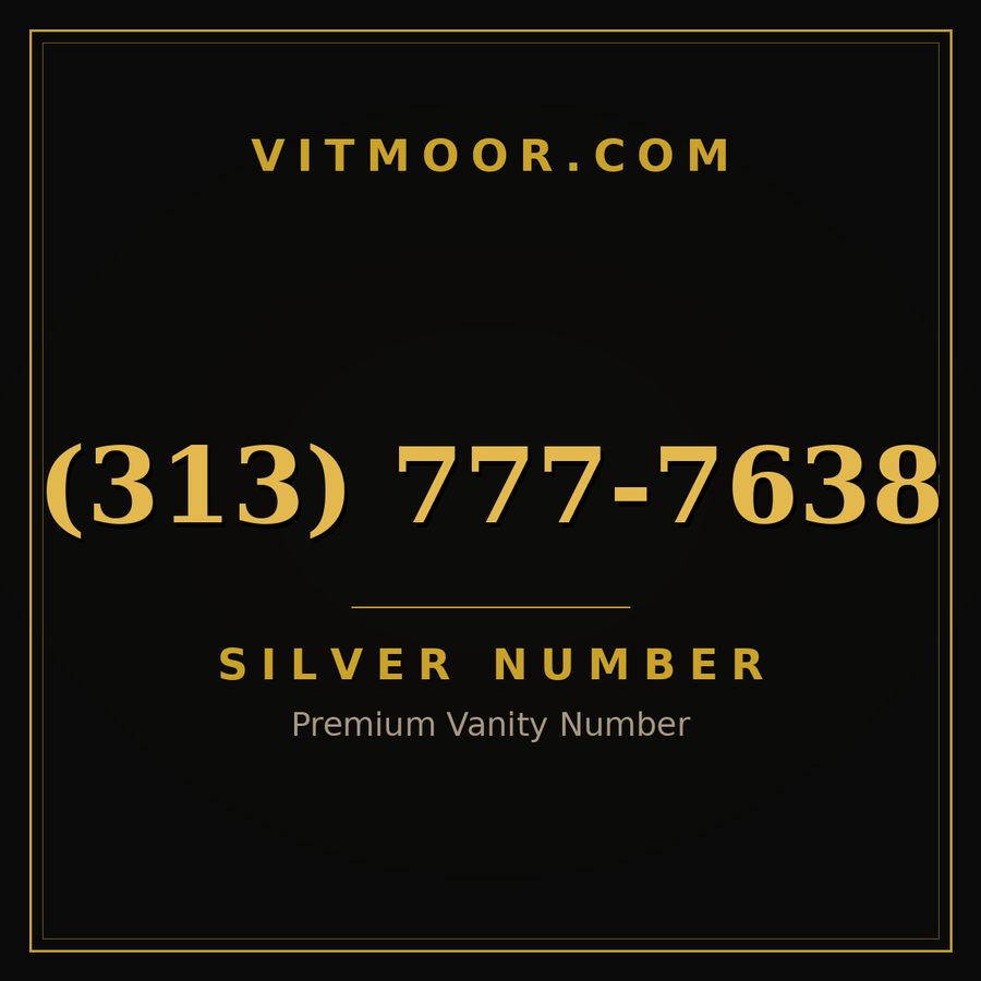 VITMOOR Silver premium number (313) 777-7638