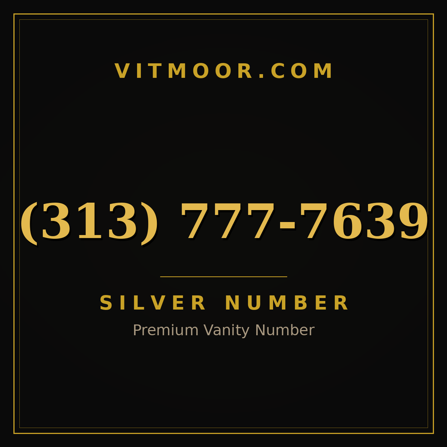 VITMOOR Silver premium number (313) 777-7639