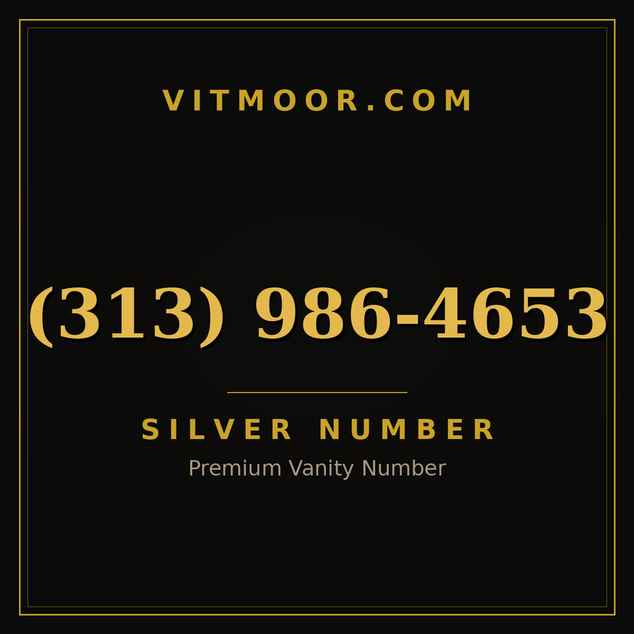 VITMOOR Silver premium number (313) 986-4653