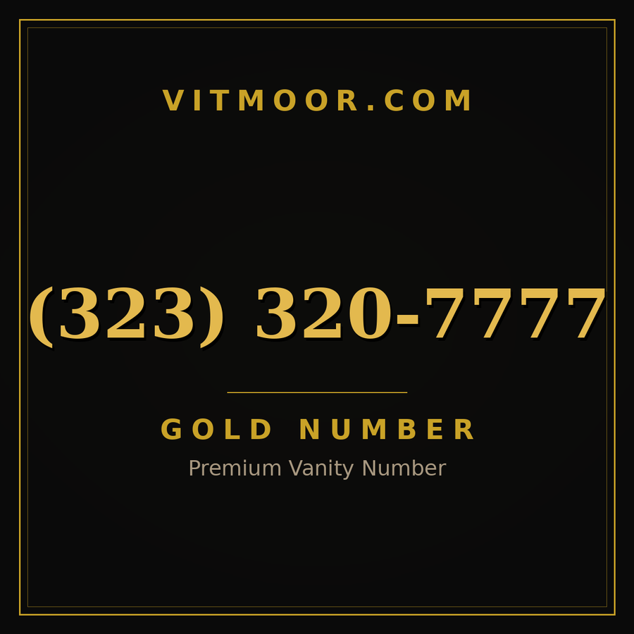 VITMOOR Gold premium number (323) 320-7777