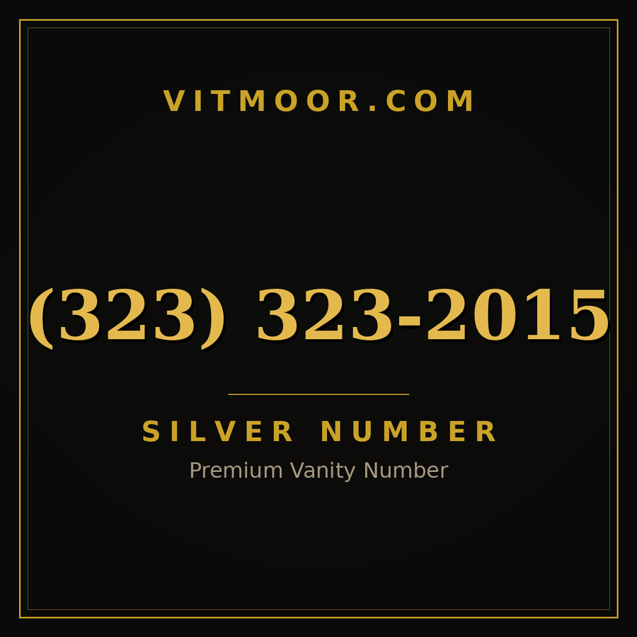 VITMOOR Silver premium number (323) 323-2015