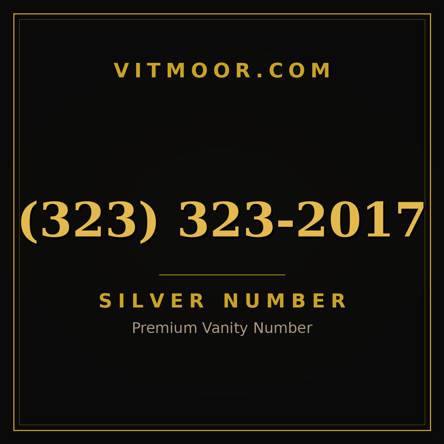 VITMOOR Silver premium number (323) 323-2017