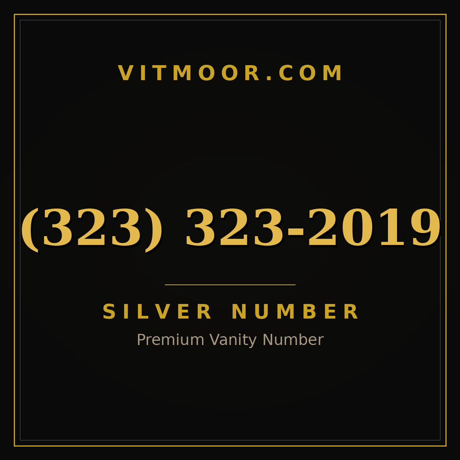 VITMOOR Silver premium number (323) 323-2019