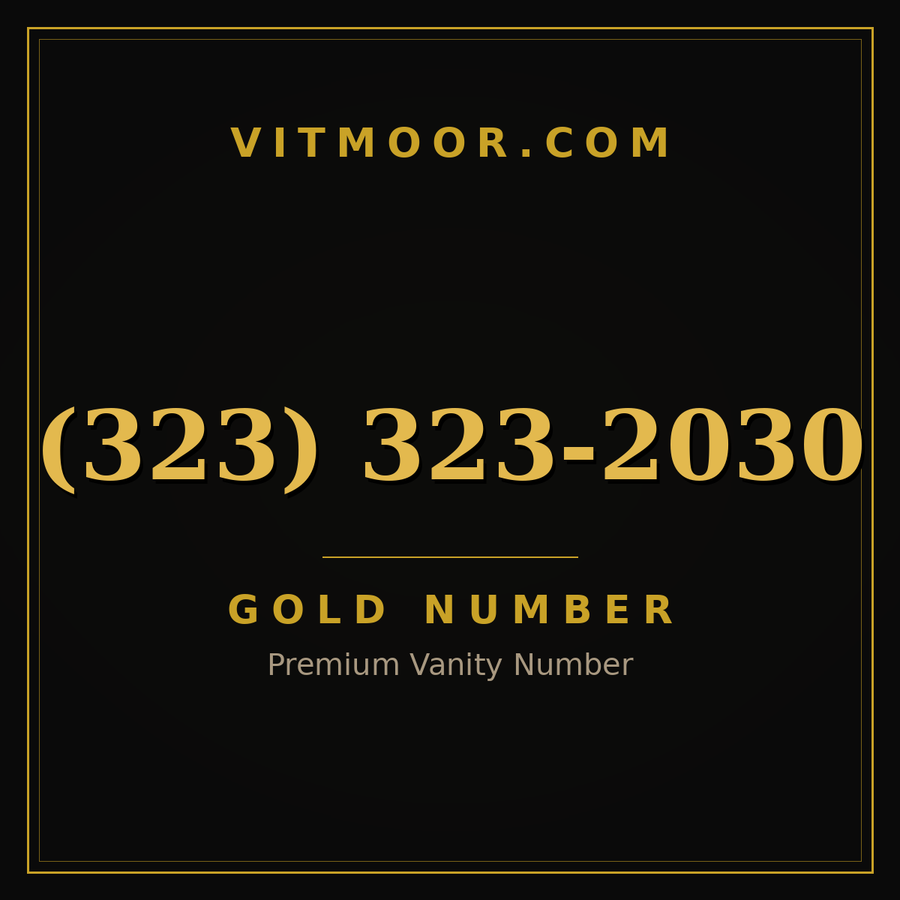 VITMOOR Gold premium number (323) 323-2030