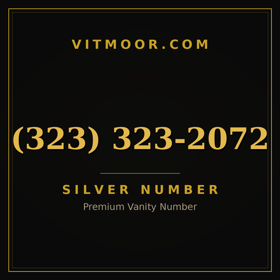 VITMOOR Silver premium number (323) 323-2072