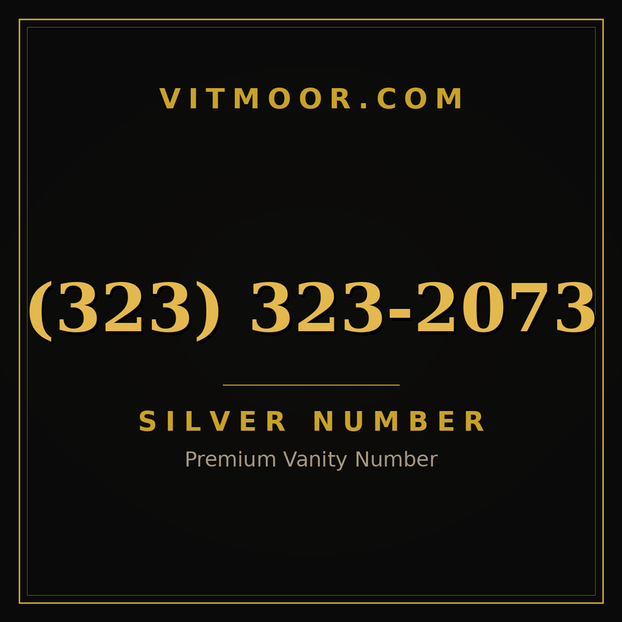 VITMOOR Silver premium number (323) 323-2073