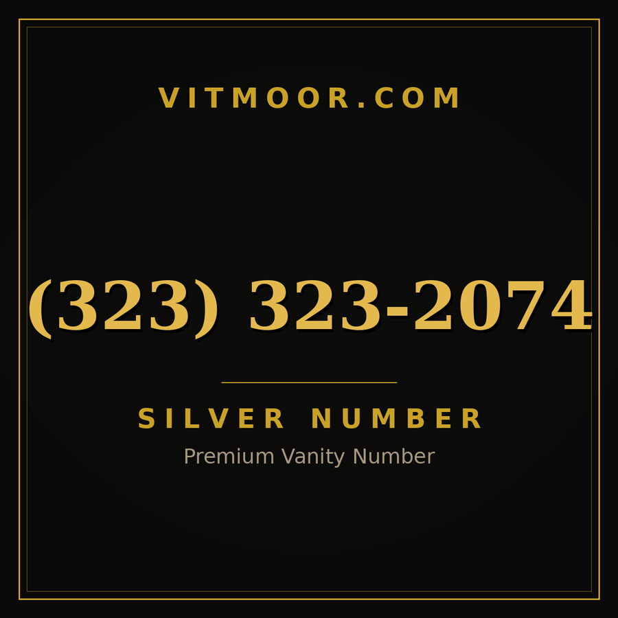 VITMOOR Silver premium number (323) 323-2074