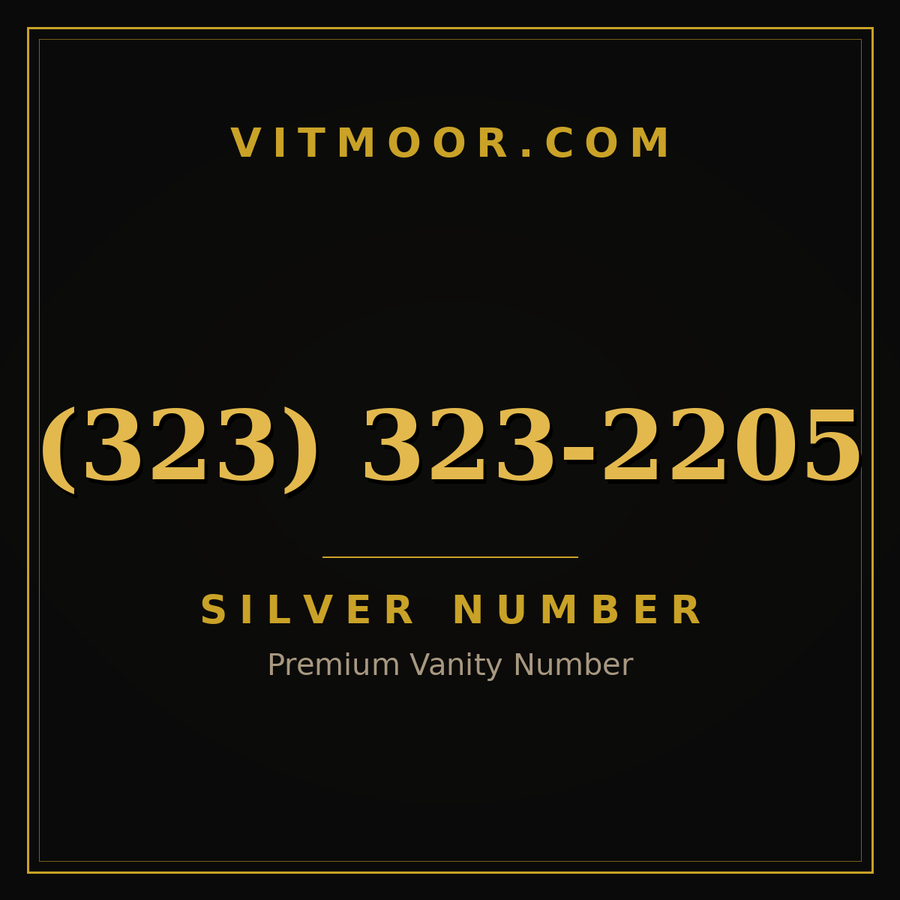VITMOOR Silver premium number (323) 323-2205