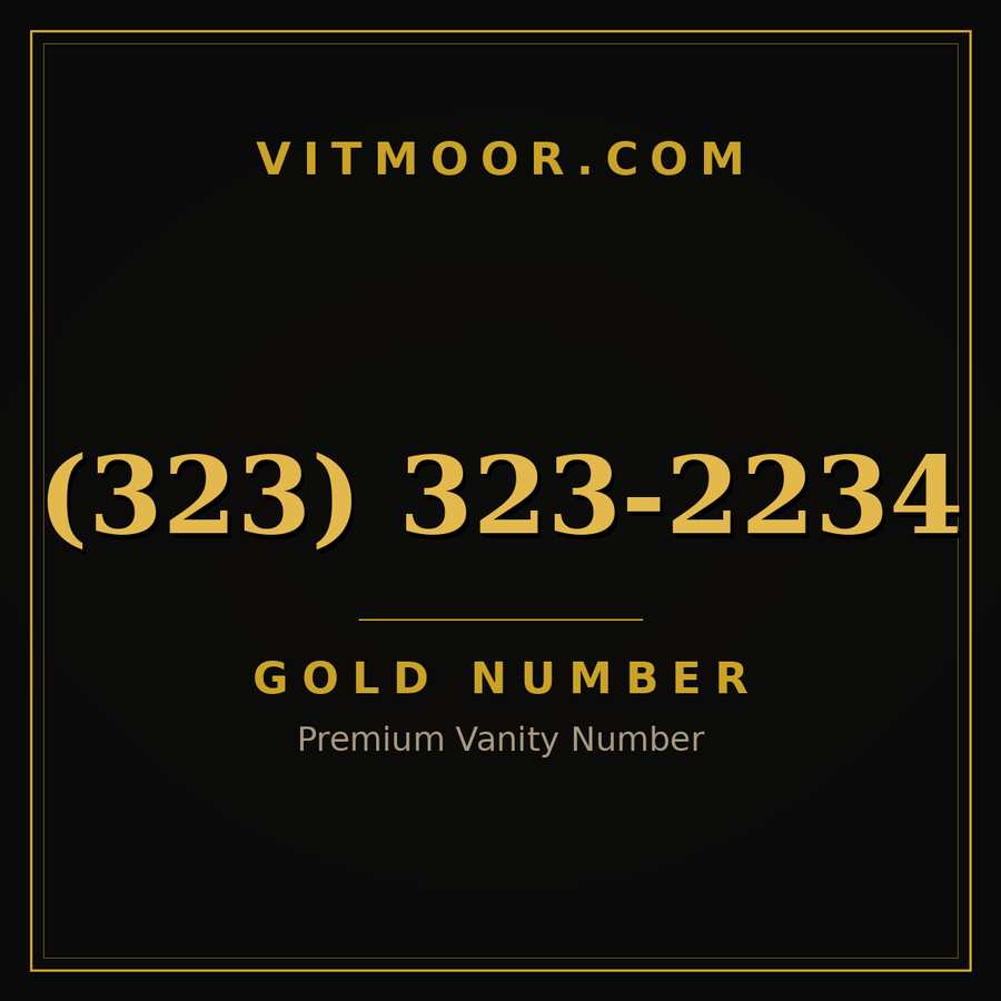 VITMOOR Gold premium number (323) 323-2234