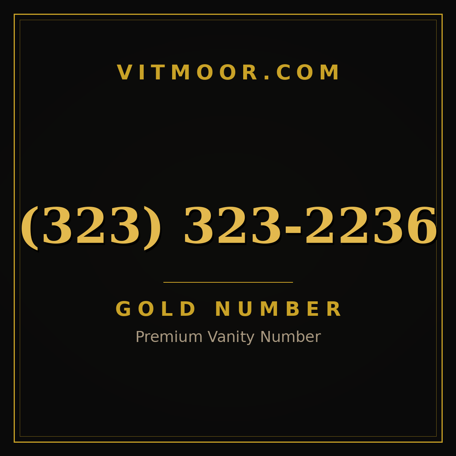 VITMOOR Gold premium number (323) 323-2236