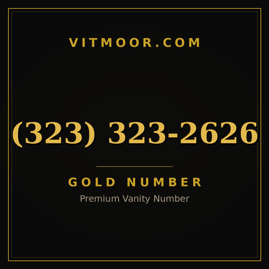 VITMOOR Gold premium number (323) 323-2626