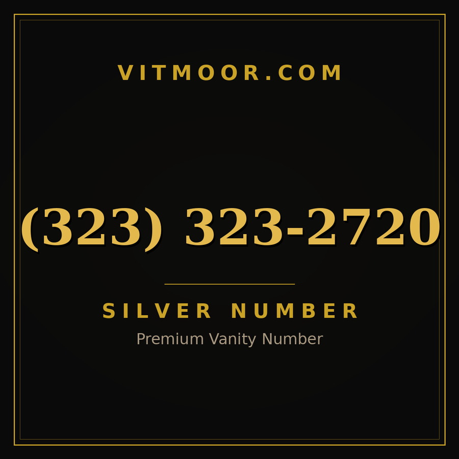 VITMOOR Silver premium number (323) 323-2720