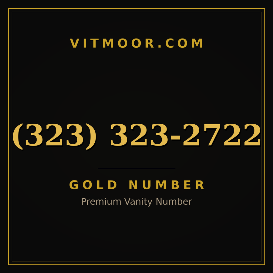 VITMOOR Gold premium number (323) 323-2722