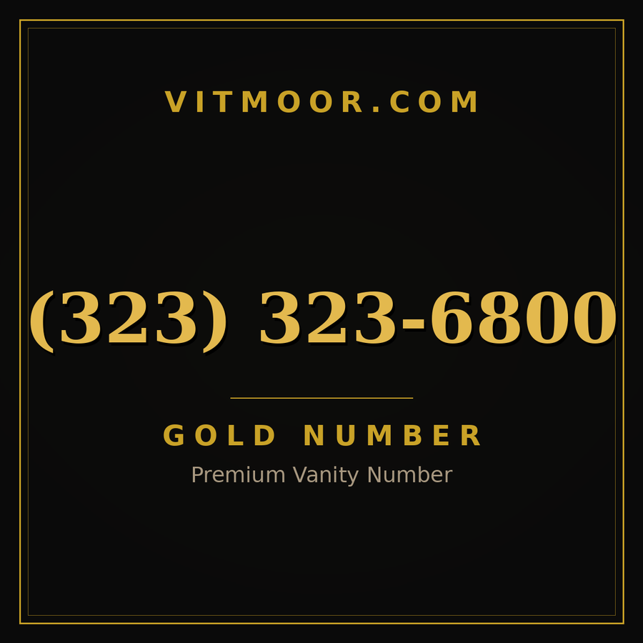 VITMOOR Gold premium number (323) 323-6800
