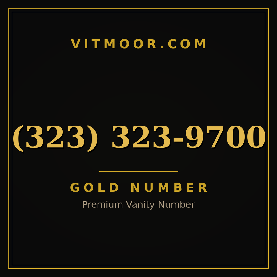 VITMOOR Gold premium number (323) 323-9700