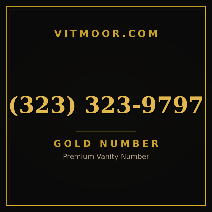 VITMOOR Gold premium number (323) 323-9797