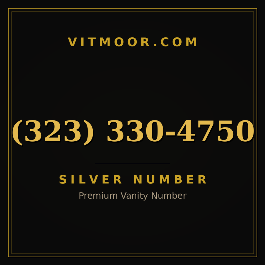 VITMOOR Silver premium number (323) 330-4750