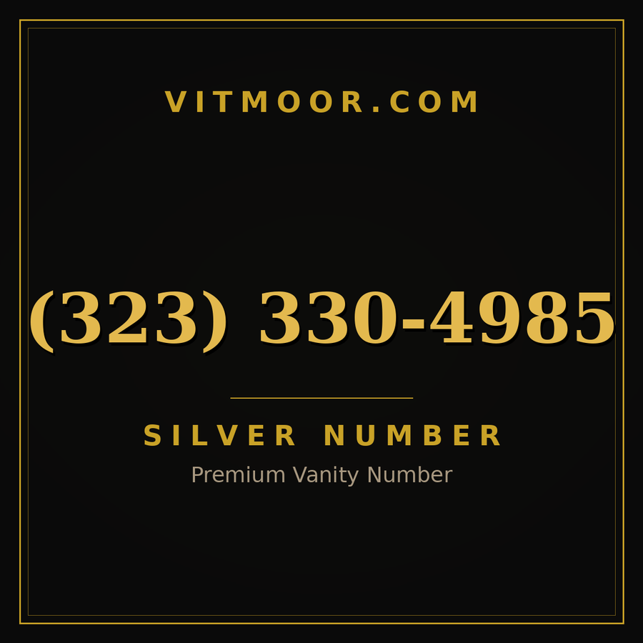 VITMOOR Silver premium number (323) 330-4985