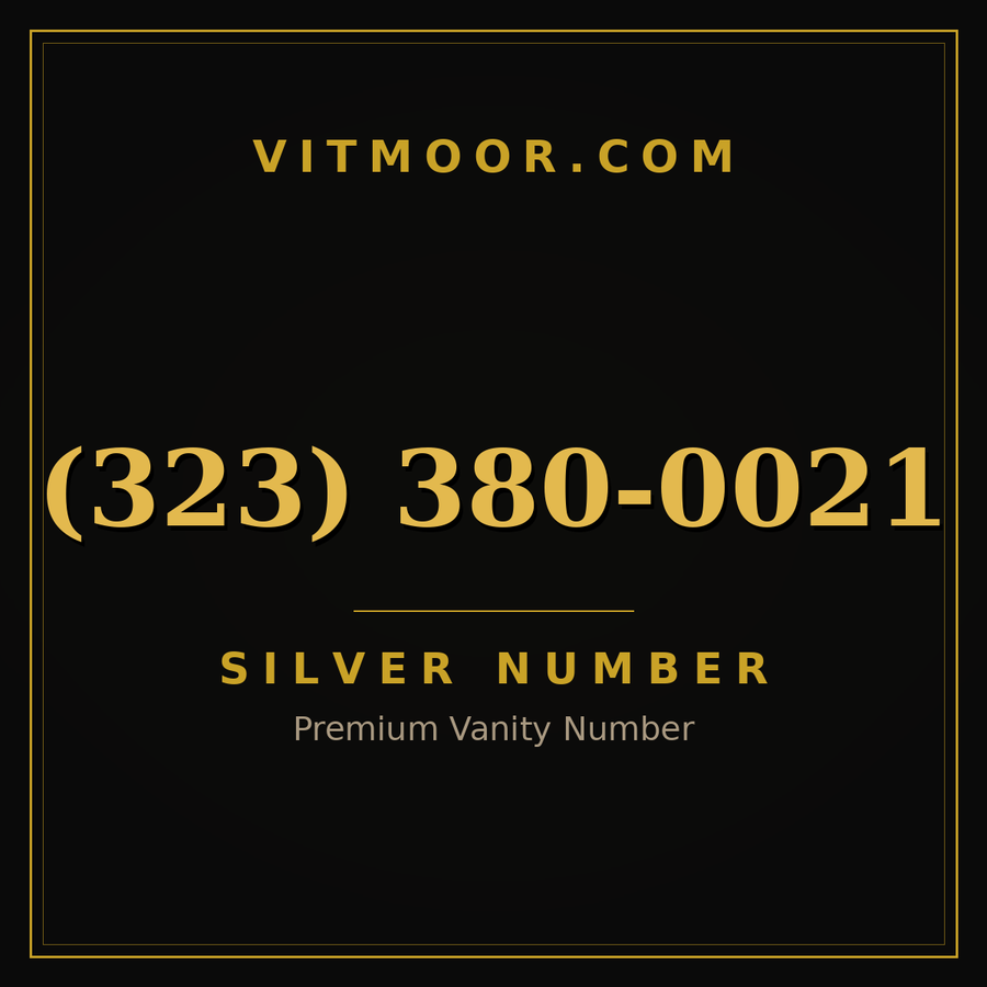 VITMOOR Silver premium number (323) 380-0021