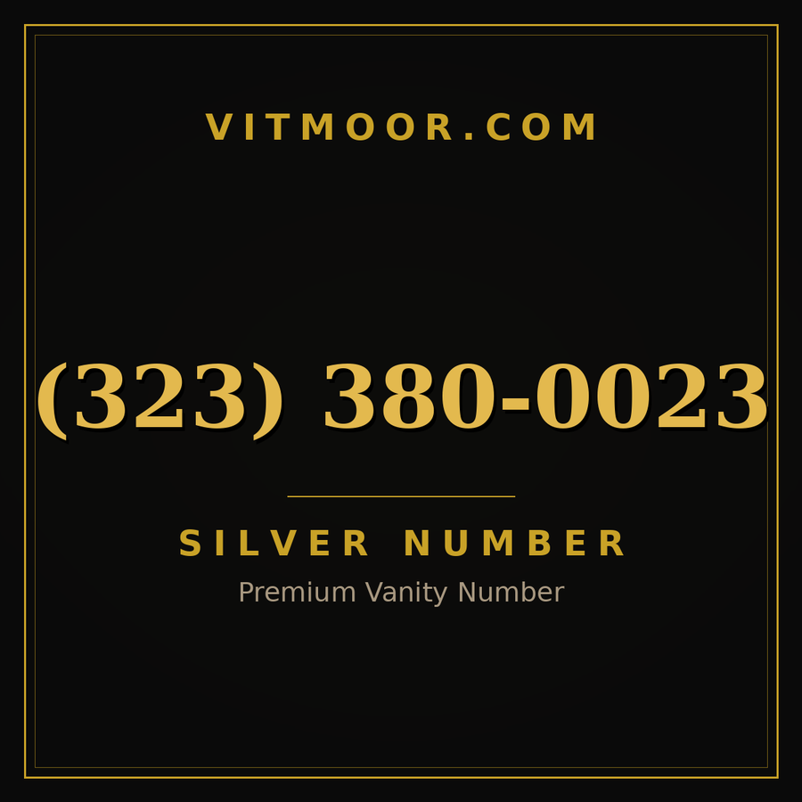 VITMOOR Silver premium number (323) 380-0023