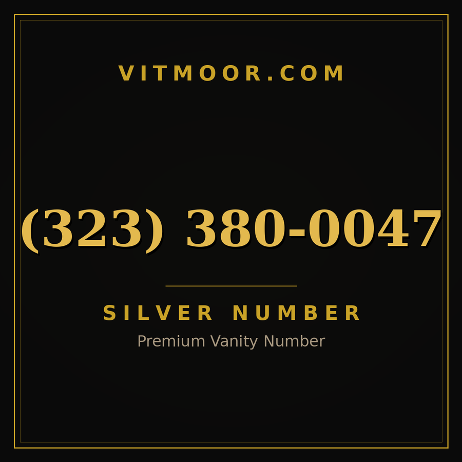 VITMOOR Silver premium number (323) 380-0047