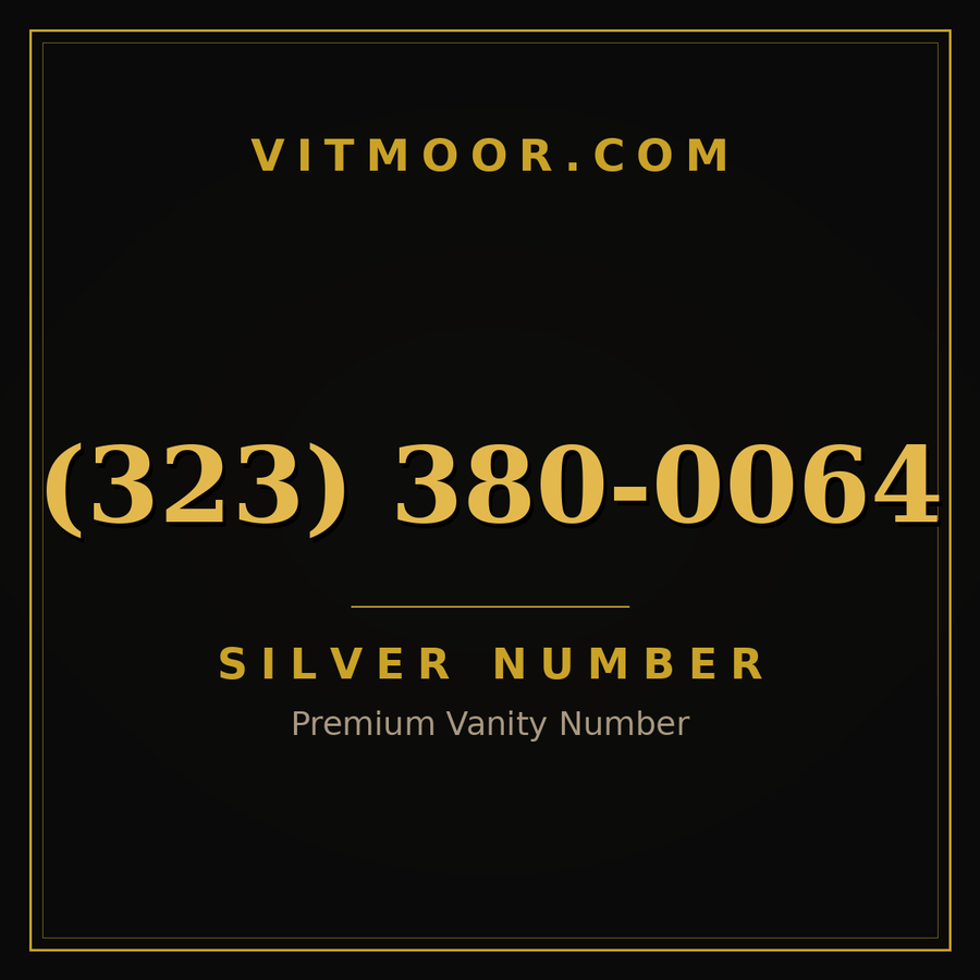 VITMOOR Silver premium number (323) 380-0064