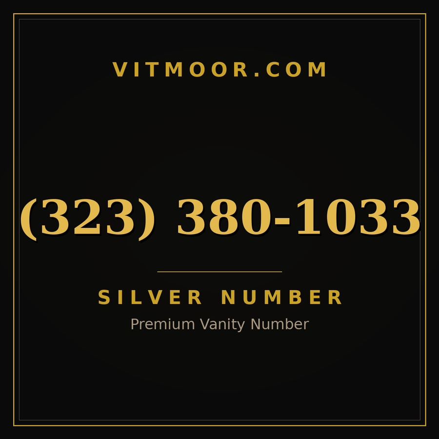 VITMOOR Silver premium number (323) 380-1033