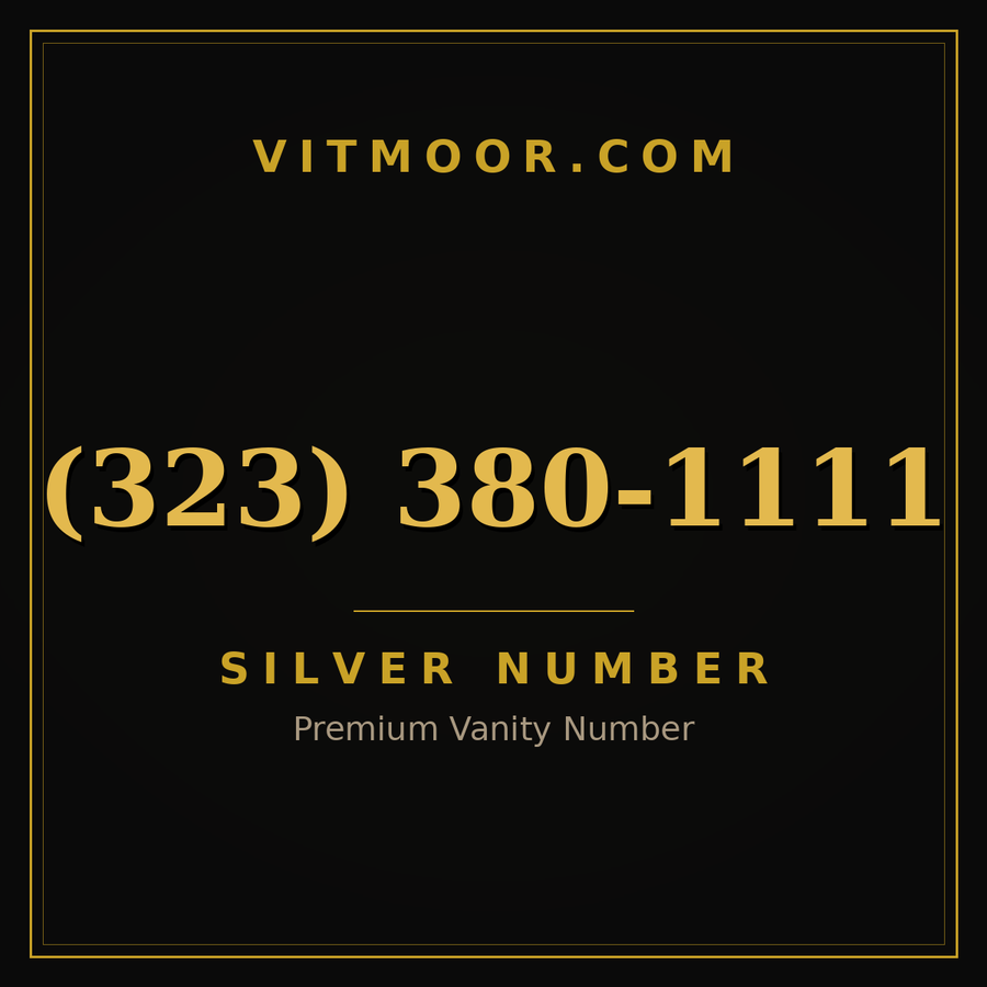 VITMOOR Silver premium number (323) 380-1111