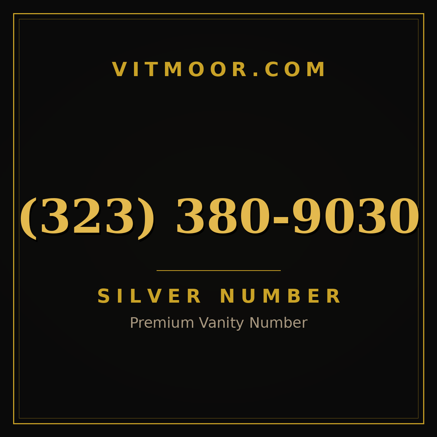 VITMOOR Silver premium number (323) 380-9030