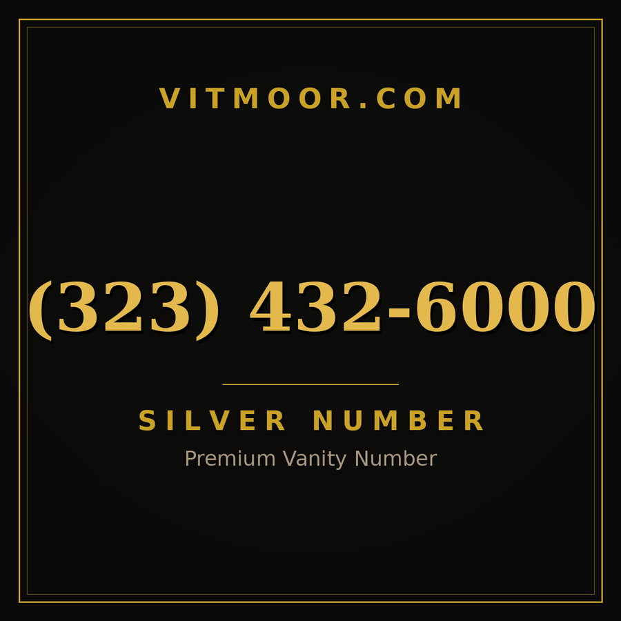 VITMOOR Silver premium number (323) 432-6000