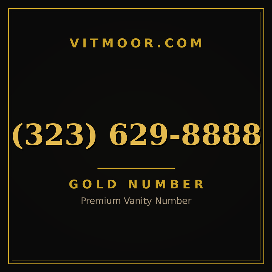 VITMOOR Gold premium number (323) 629-8888