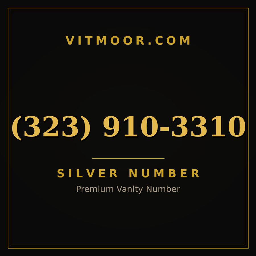 VITMOOR Silver premium number (323) 910-3310