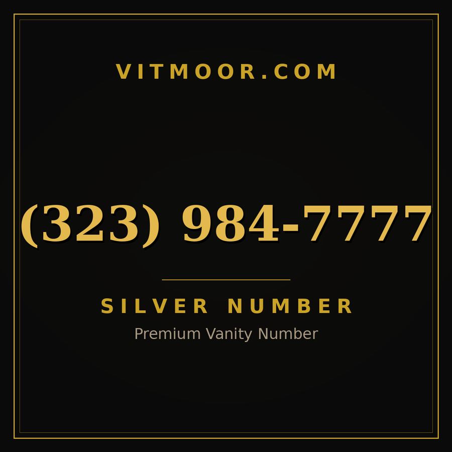 VITMOOR Silver premium number (323) 984-7777