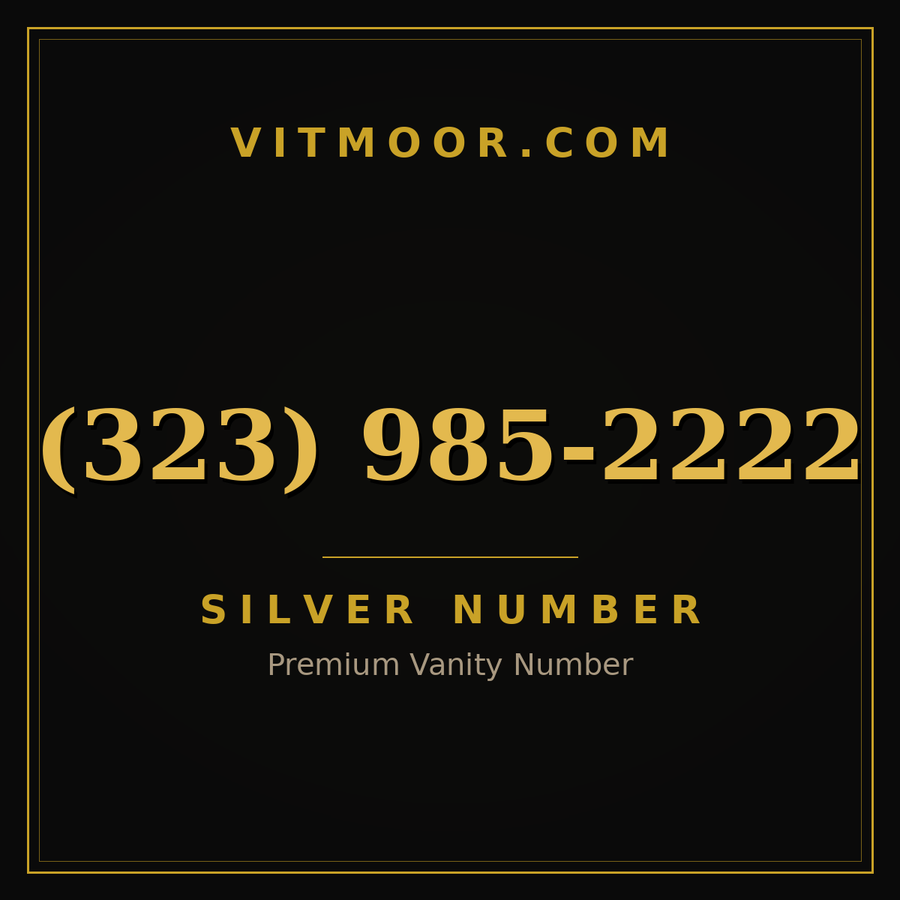 VITMOOR Silver premium number (323) 985-2222