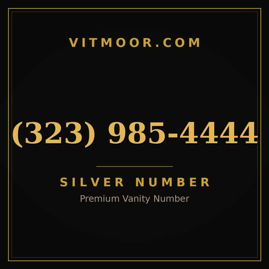 VITMOOR Silver premium number (323) 985-4444
