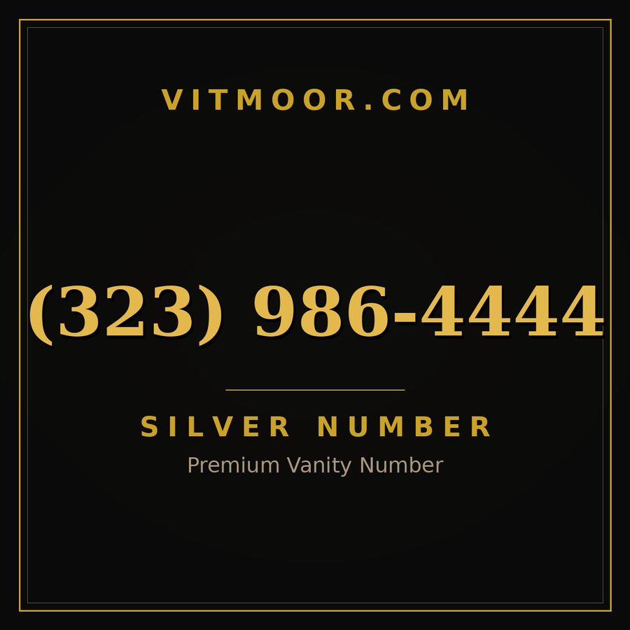 VITMOOR Silver premium number (323) 986-4444