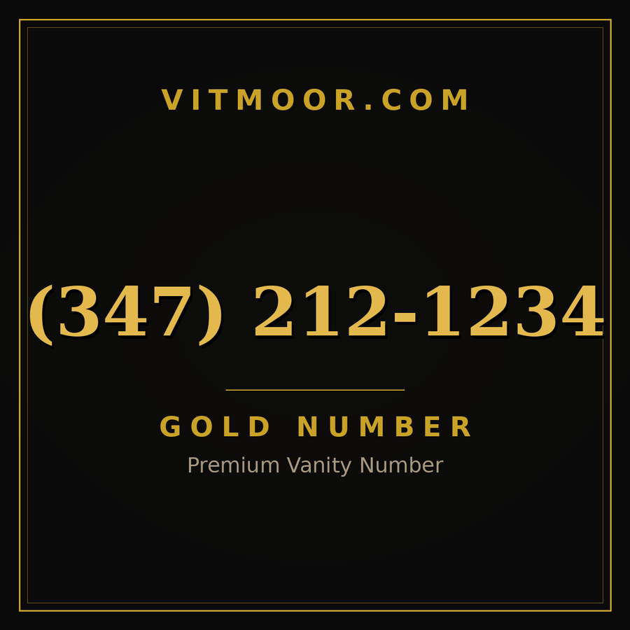 VITMOOR Gold premium number (347) 212-1234