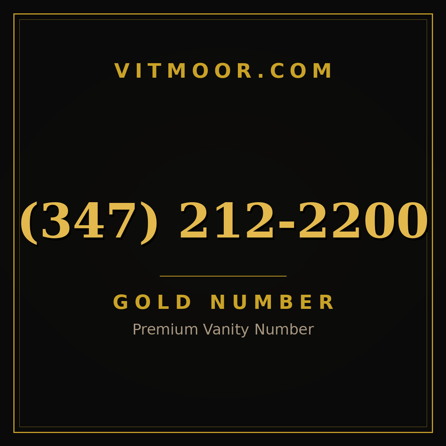 VITMOOR Gold premium number (347) 212-2200