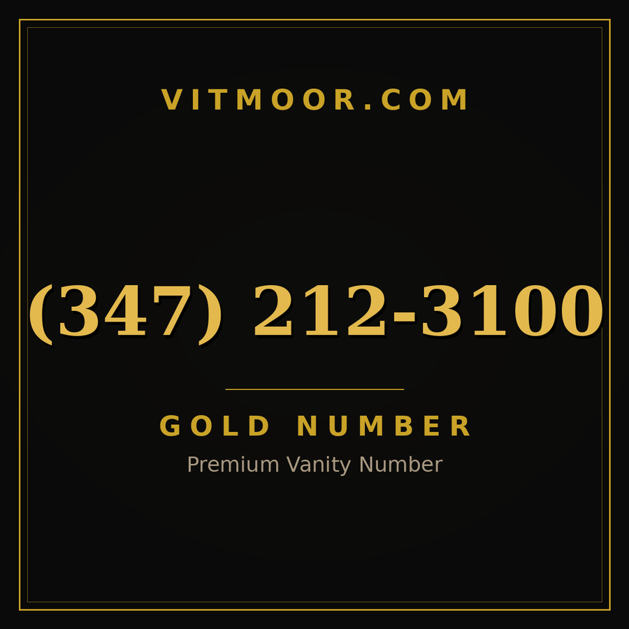 VITMOOR Gold premium number (347) 212-3100