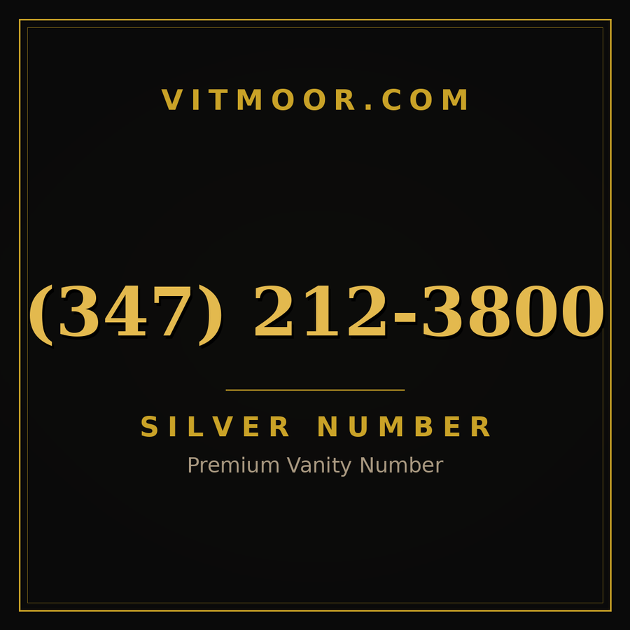VITMOOR Silver premium number (347) 212-3800