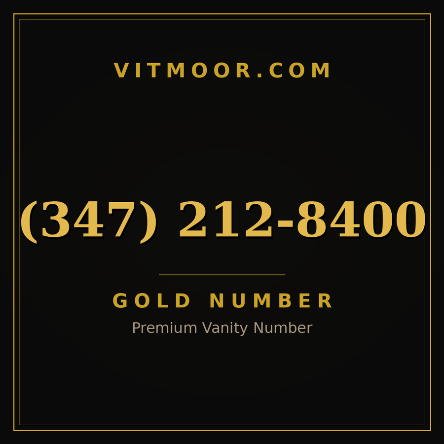 VITMOOR Gold premium number (347) 212-8400