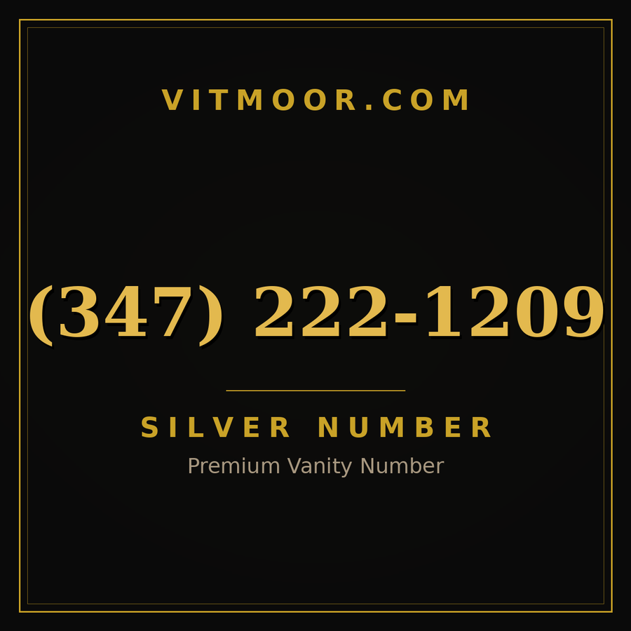 VITMOOR Silver premium number (347) 222-1209