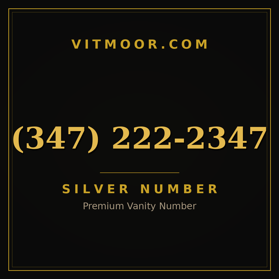 VITMOOR Silver premium number (347) 222-2347