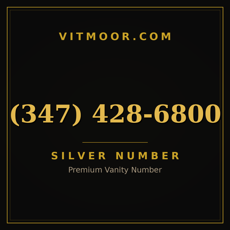 VITMOOR Silver premium number (347) 428-6800